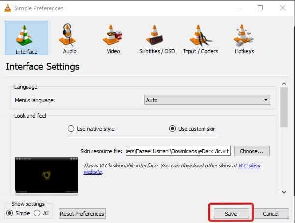 click-save-enable-vlc-dark-mode