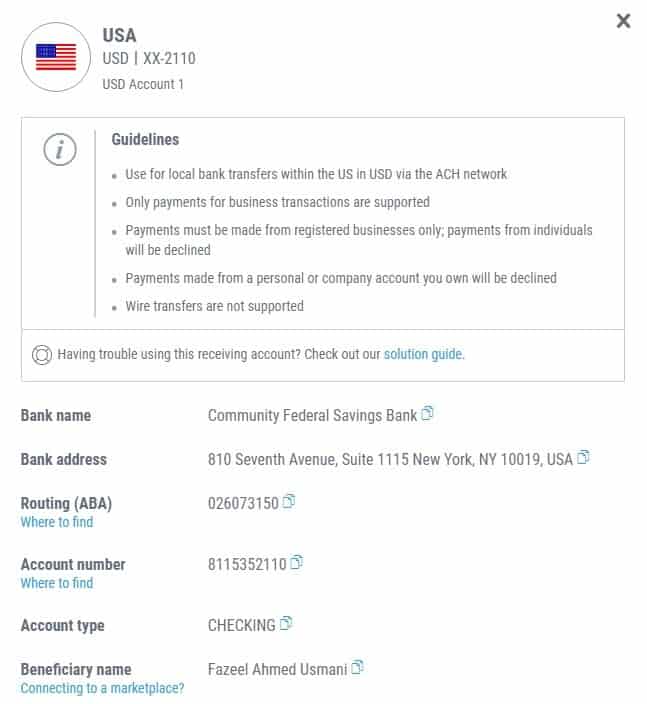 commnity-federal-savings-bank-payoneer