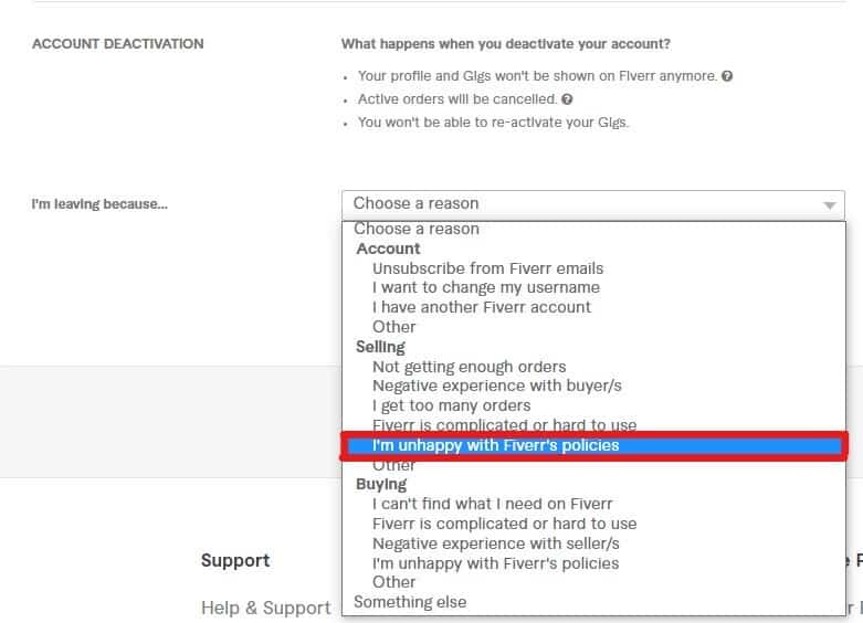 select-a-reason-to-close-your-fiverr-account