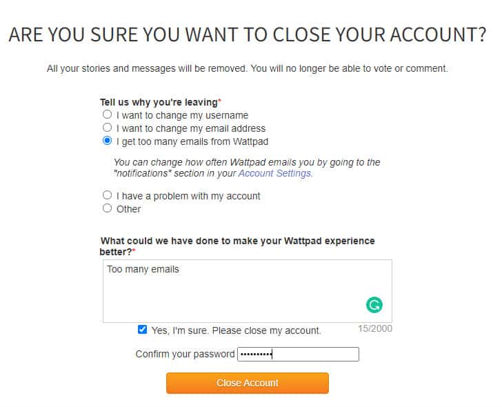 how-to-delete-wattpad-account-on-android