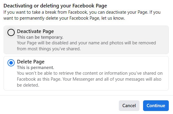 delete-facebook-page-new-page-experience